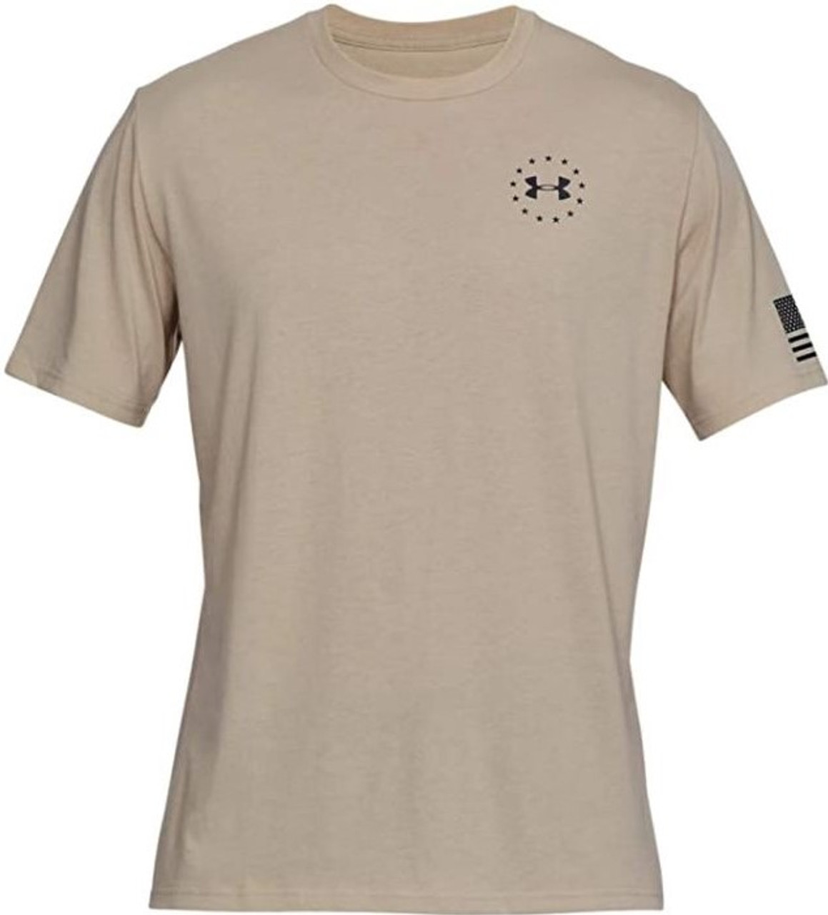 ☆FREEDOM☆ Cadillo Overfit Back Printed T-Shirt Khaki CD24M Under Armour Men's UA Freedom Flag Athletic Graphic T-Shirt